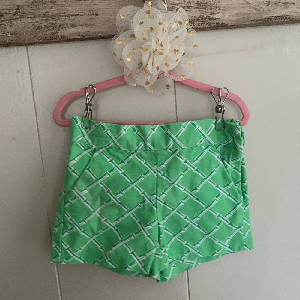 Janie and Jack Green Patterned Kids Shorts